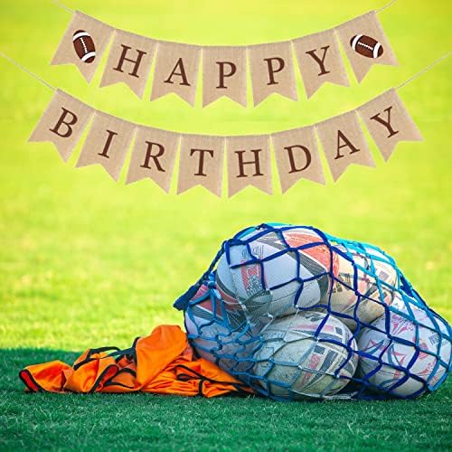כדורגל כפרי יום הולדת שמח באנר יוטה לילדים בנים בנים מבוגרים | דגל קישוטים למסיבות ספורט | הראשון